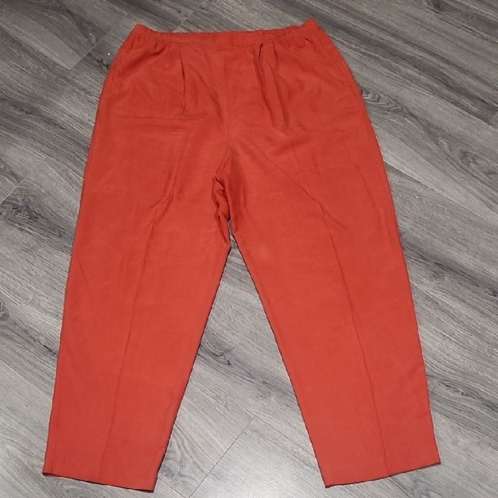 Vintage 100% Silk Orange Straight Leg Pant